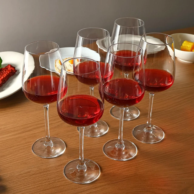 Alt view image 2 of 7 - 15oz Wine Glasses Set of 8, Thickened Stemmed Glasses for Red/White Wine, Heavy Base Clear Red Wine Glasses for Everyday, Wine Lovers, Parties, Gifts, Dishwasher Safe, 460ml, 8 Piece Set