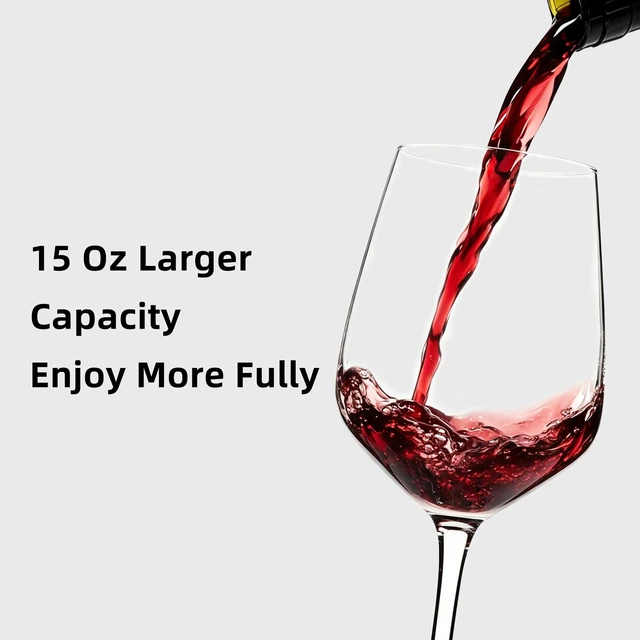 Alt view image 5 of 7 - 15oz Wine Glasses Set of 8, Thickened Stemmed Glasses for Red/White Wine, Heavy Base Clear Red Wine Glasses for Everyday, Wine Lovers, Parties, Gifts, Dishwasher Safe, 460ml, 8 Piece Set