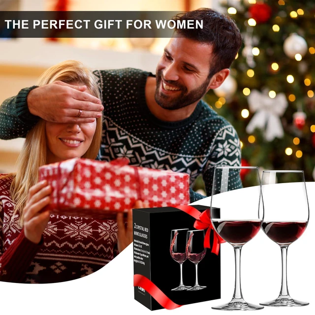 Alt view image 5 of 6 - Wine Glasses Set of 2, Hand-Blown Long Stem, Clear, 10 fl oz | Wide bowl supports swirling for red or white varieties, including Bordeaux, Pinot Noir, Burgundy and Cabernet Sauvignon.