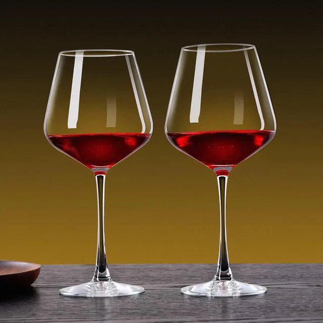 Alt view image 6 of 7 - Wine Glasses Set of 2, 15 oz, Long Stem, Wide Bowl, Hand Blown | Hand-blown clear glass with a wide bowl for red or white wine, supporting easy swirling at dinners, parties and gatherings