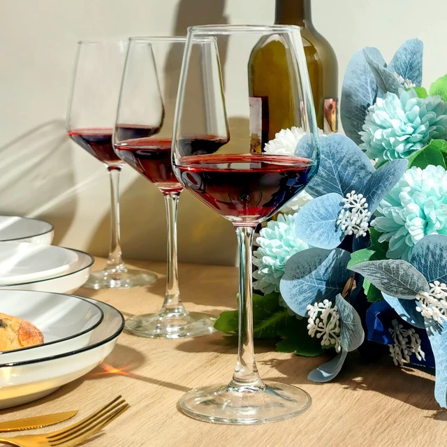 Alt view image 6 of 6 - Wine Glasses Set of 8, 12oz Clear Red/White, Long Stem Wine Glasses for Party, Wedding and Home