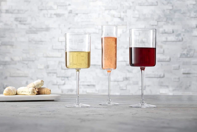 Alt view image 7 of 7 - Claire 14oz Red Wine Glass Set, Large Wine Glasses Set of 2, Elegant Crystal Wide Rim Stemware, Modern Glasses with Stem, Made in Europe Stemmed Glassware for Unique Gifts