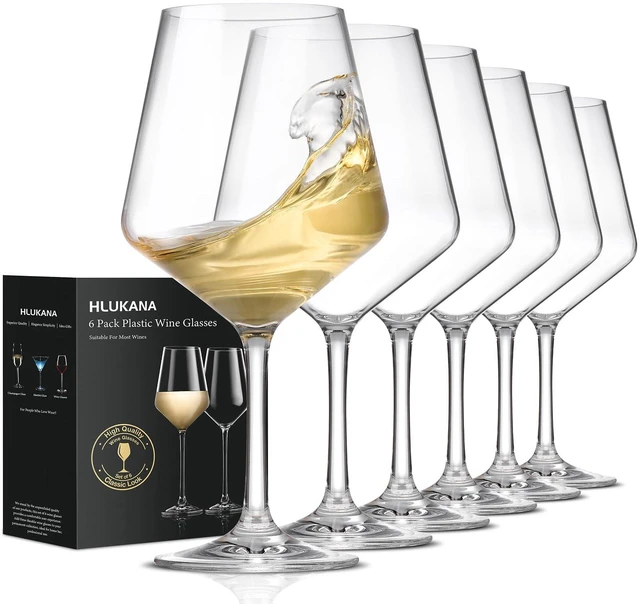 Main image of Unbreakable Wine Glasses Set of 6, 16 oz Plastic Wine Glasses with Stem, BPA Free, Reusable Wine Glass for Poolside, Outdoors Camping Picnic Restaurants Home Bar Christmas Unique Gift