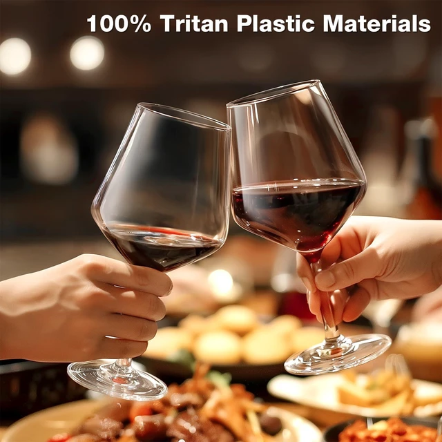 Alt view image 3 of 7 - Unbreakable Wine Glasses Set of 6, 16 oz Plastic Wine Glasses with Stem, BPA Free, Reusable Wine Glass for Poolside, Outdoors Camping Picnic Restaurants Home Bar Christmas Unique Gift