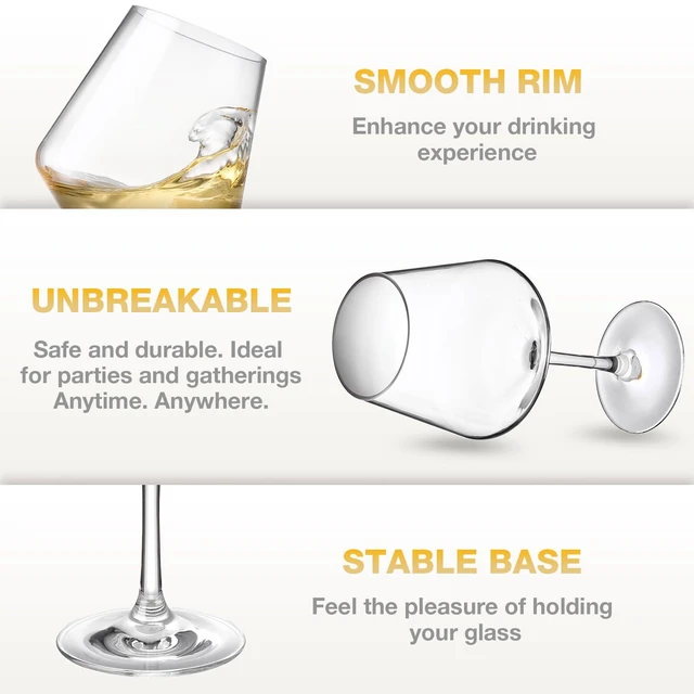 Alt view image 4 of 7 - Unbreakable Wine Glasses Set of 6, 16 oz Plastic Wine Glasses with Stem, BPA Free, Reusable Wine Glass for Poolside, Outdoors Camping Picnic Restaurants Home Bar Christmas Unique Gift
