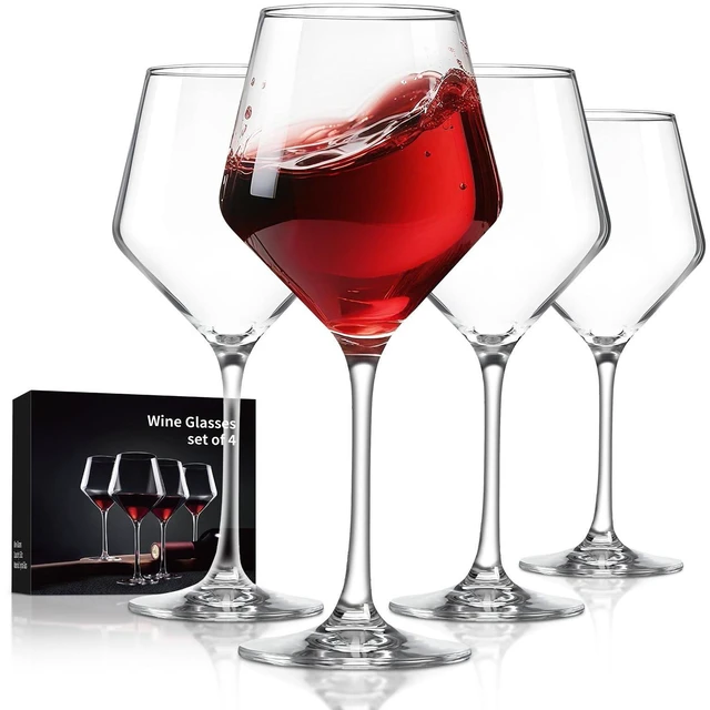 Main image of Hand-Blown Crystal Wine Glasses Set of 4, 16OZLong Stem Glasses for Red | Suitable for Christmas, weddings, and parties or gatherings.