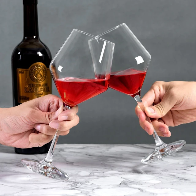 Alt view image 2 of 6 - Hand-Blown Crystal Wine Glasses Set of 4, 16OZLong Stem Glasses for Red | Suitable for Christmas, weddings, and parties or gatherings.