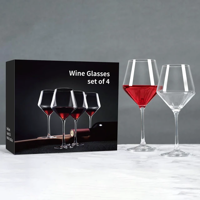 Alt view image 6 of 6 - Hand-Blown Crystal Wine Glasses Set of 4, 16OZLong Stem Glasses for Red | Suitable for Christmas, weddings, and parties or gatherings.