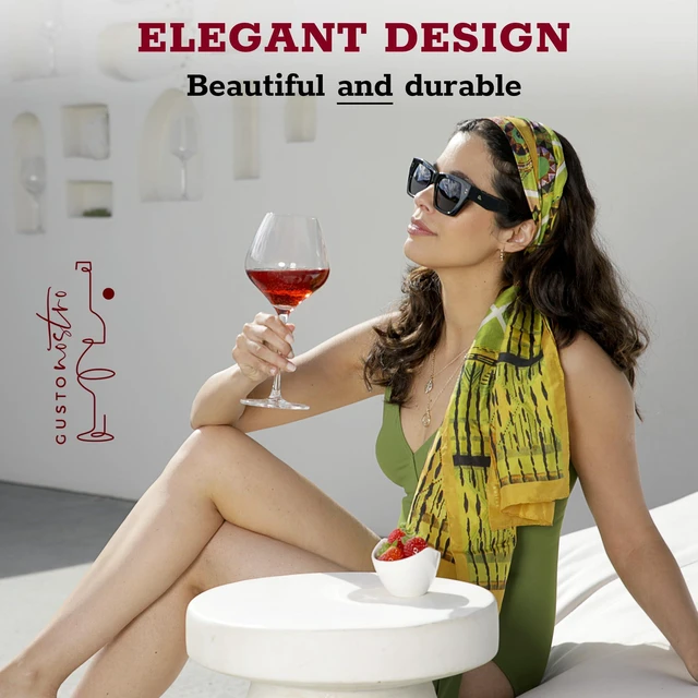 Alt view image 2 of 7 - Crystal Wine Glasses Set of 2, 22 Oz Long Stem Modern Wine Glasses for White and Red Wine, Dishwasher Safe, Fancy, Elegant, Large and Tall Wine Glass for Wedding Christmas Anniversary