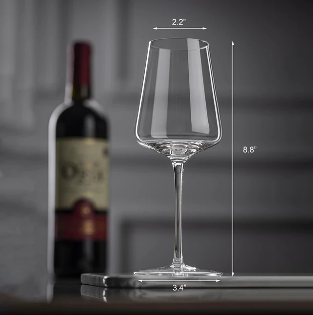 Alt view image 2 of 7 - Crystal Red Wine Glasses Set of 2, Hand Blown Wine Glass 13.5OZ | Long Stem, Premium, Unique Gift for Red or White, Wedding, Christmas, Anniversary