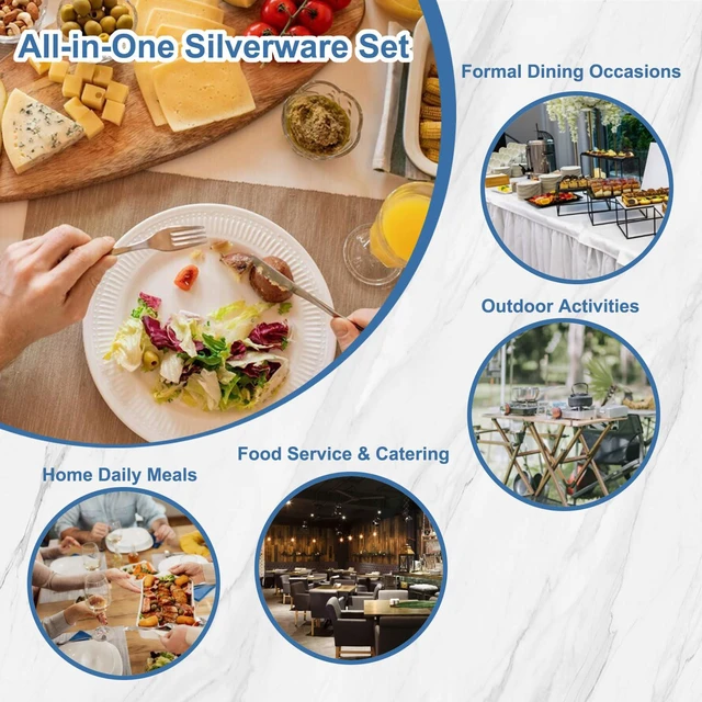Alt view image 7 of 7 - 20 Piece Silverware Set - Stainless Steel Silverware Sets for 4 Include Spoon, Forks, Knives, Mirror Polished Flatware Set for Home, Kitchen, Restaurant, Dishwasher Safe