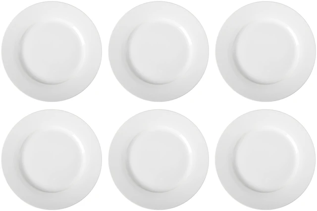 Alt view image 3 of 6 - 6-Piece White Dinner Plate Set, Microwave and Dishwasher Safe for Everyday Use, 10.5 inches