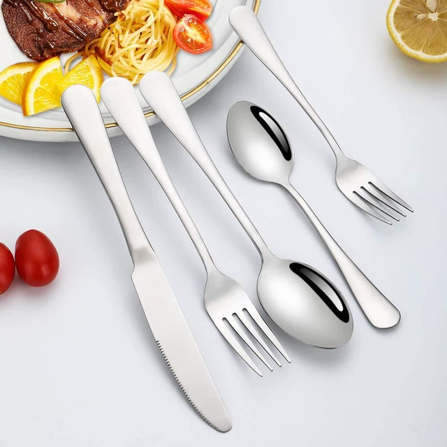 Alt view image 5 of 7 - Silverware Set for 4, Flatware Utensil Cutlery Set 20 Piece | Premium Stainless Steel Tableware Set, Include Knife Fork Spoon, Mirror Polished, Dishwasher Safe, for Any Dinner or Weddings