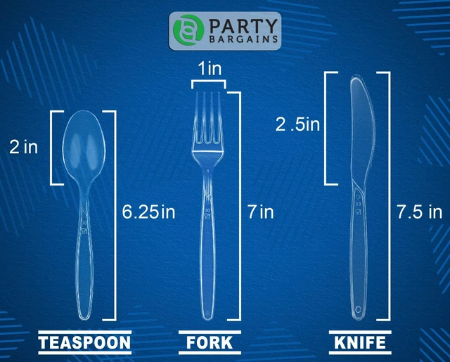 Alt view image 2 of 7 - Disposable Cutlery set, SAPPHIRE Design, Clear Color, 360 Pieces: 180 Forks, 120 Spoons, 60 Knives