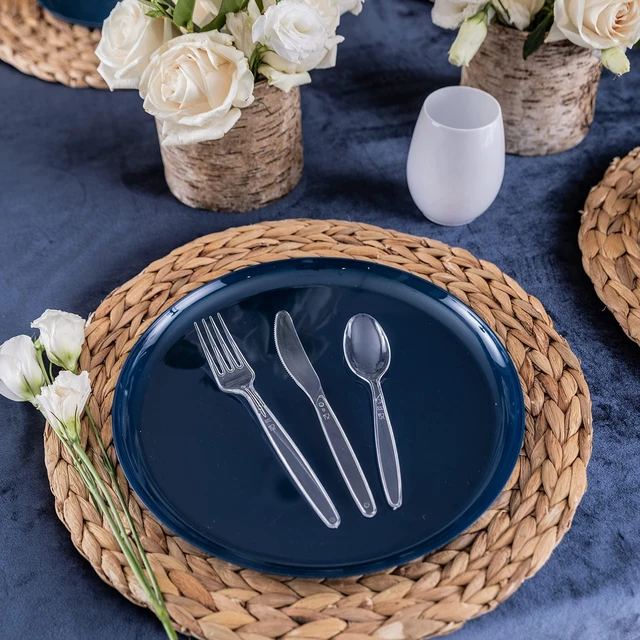 Alt view image 4 of 7 - Disposable Cutlery set, SAPPHIRE Design, Clear Color, 360 Pieces: 180 Forks, 120 Spoons, 60 Knives