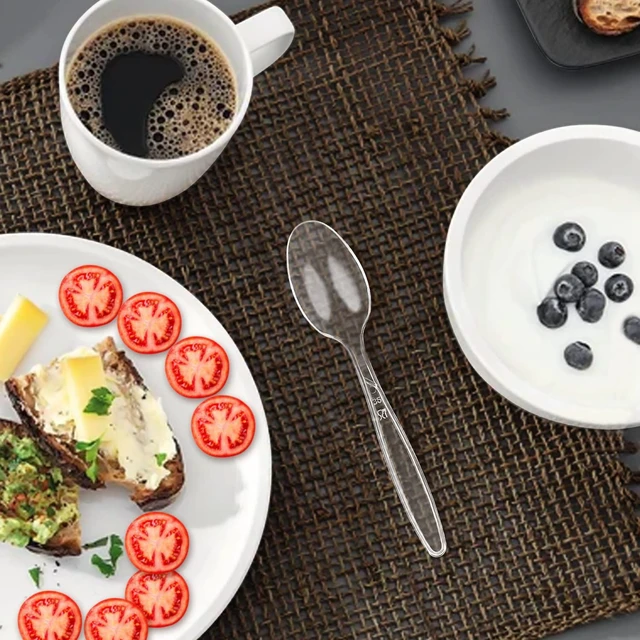 Alt view image 7 of 7 - Disposable Cutlery set, SAPPHIRE Design, Clear Color, 360 Pieces: 180 Forks, 120 Spoons, 60 Knives