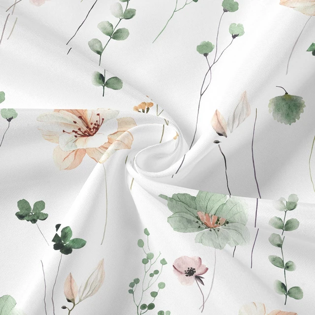Alt view image 5 of 7 - 3 in 1 Sage Green Watercolor Floral Shower Curtain Liner Set, 72x72 | 3 in 1 Shower Curtain Set, PEVA Liner& 12 Double Sided Steel Hooks, Waterproof Fabric Bathroom Curtain
