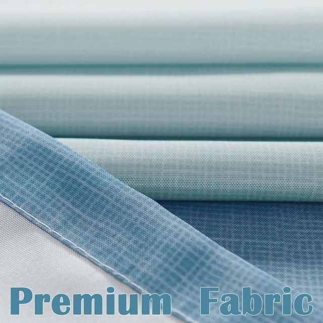 Alt view image 5 of 7 - Ombre Ocean Blue Shower Curtain for Bathroom 70x72 Inch 12 Hooks | Long Shower Curtain Hooks, Bathroom Decor,Stripe, Waterproof Fabric, Gradual Color, Minimalist Design, Modern Neutral,Cloth