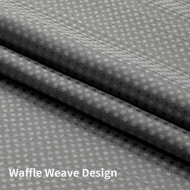 Alt view image 7 of 7 - Waffle Weave No Hook Shower Curtain Set, 72 x 75 Inch, Grey | Heavy Duty Thick Shower Curtain Sets with Snap in Fabric Liner and Mesh Top Window, Hotel Style Waterproof Bathroom Curtain