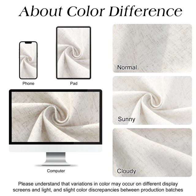Alt view image 4 of 7 - Linen Shower Curtain 72 Inch Long for Bathroom Beige 1 Panel | 6FT, Neutral Rustic Boho Farmhouse, Water Repellent, Bath Decor Shower Curtains, Textured Fabric with Hooks, 72x72