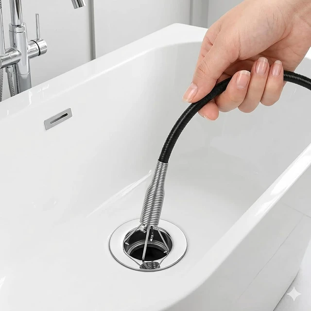 Alt view image 5 of 7 - Flexible Drain Clog Remover Tool, Extra Long Plumbing Snake Hair Catcher with 4-Prong Grabber Claw, Heavy-Duty Spring Reacher for Kitchen Sink, Bathroom Tub, Sewer & Dropped Items (63 inch)