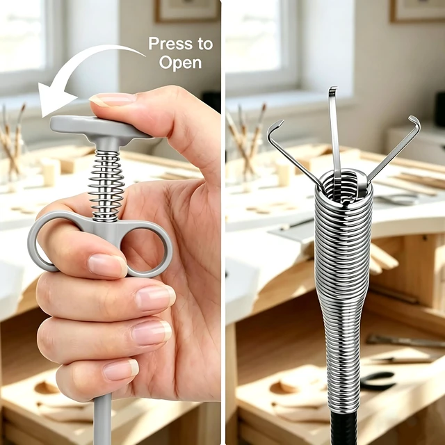 Alt view image 3 of 7 - Drain Snake, Drain Clog Remover - Gutter Cleaning Tools Drain Cleaner for Toilet Sewer Shower Kitchen Bathroom Tub Clogged Drains Opener Cleaning Tool, Flexible Grabber Claw Pick Up Reacher (79 inch)