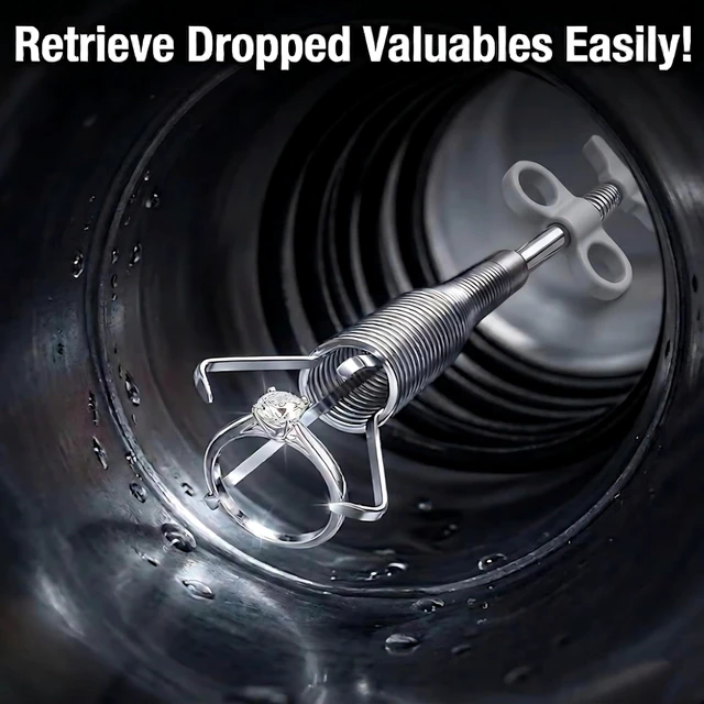 Alt view image 4 of 7 - Drain Snake, Drain Clog Remover - Gutter Cleaning Tools Drain Cleaner for Toilet Sewer Shower Kitchen Bathroom Tub Clogged Drains Opener Cleaning Tool, Flexible Grabber Claw Pick Up Reacher (79 inch)