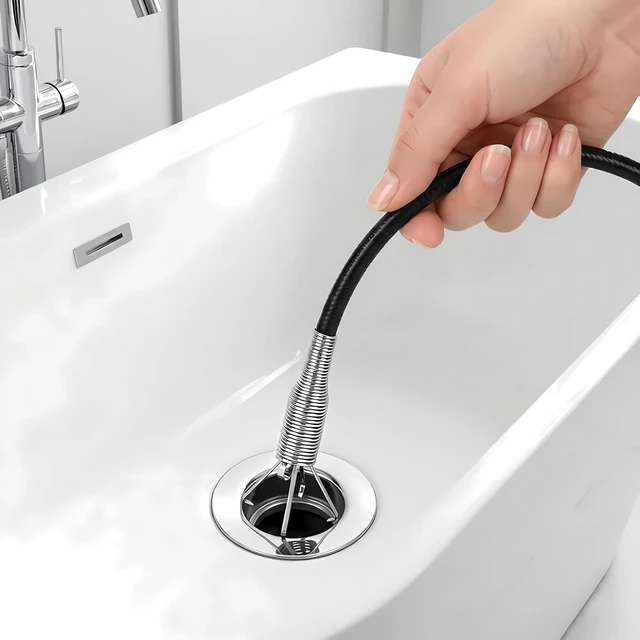 Alt view image 5 of 7 - Drain Snake, Drain Clog Remover - Gutter Cleaning Tools Drain Cleaner for Toilet Sewer Shower Kitchen Bathroom Tub Clogged Drains Opener Cleaning Tool, Flexible Grabber Claw Pick Up Reacher (79 inch)