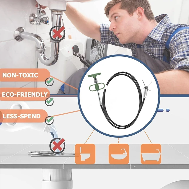 Alt view image 7 of 7 - 2-in-1 Drain Cleaning Kit, 33-Inch 4-Claw Grabber & 60-Inch Drain Brush | 4-Claw Hair Removal Flexible Pipe Scrubbing Clears Debris And Residue For Sinks, Showers, Bathtubs And Kitchen Drains