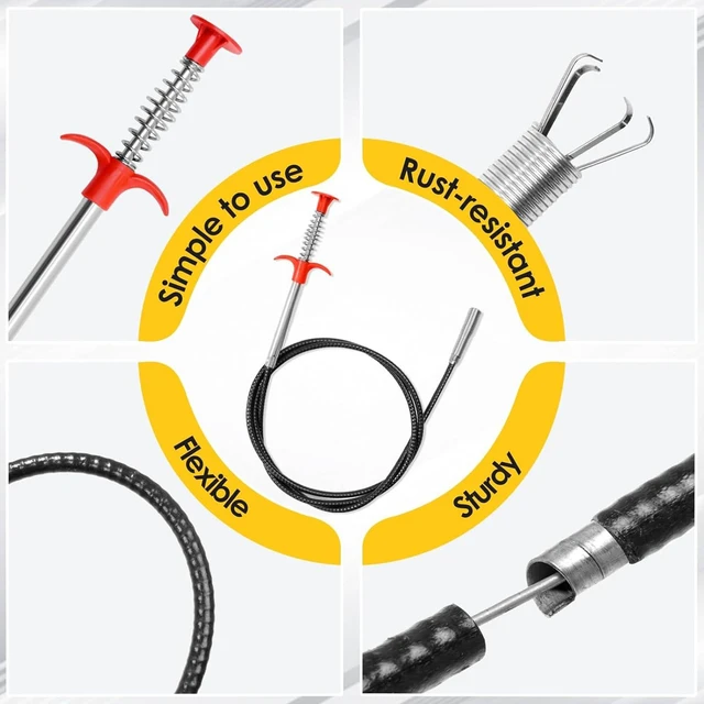 Alt view image 7 of 7 - 118-Inch Flexible Grabber Claw Tool Reacher with 4 Claws for Sink, Drains | Extra-Long Reach Secure Spring-Loaded Grip Retrieves Rings, Screws, Hair And Debris From Deep Or Narrow Spaces