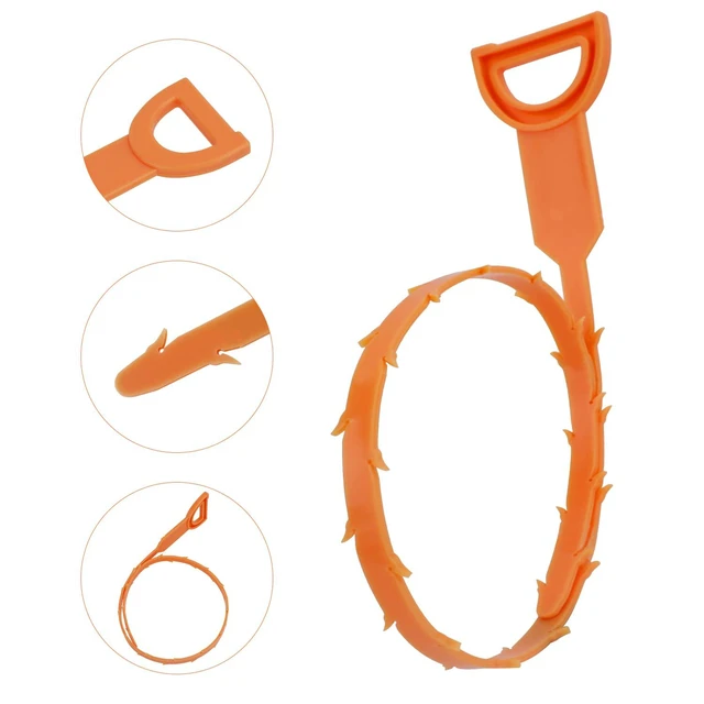 Alt view image 2 of 4 - Flexible Drain Clog Remover Snake Tool for Hair and Debris, Unclog Toilet, Sink, Shower, Bathtub, Sewer, 19.6-Inch, 12 Pack