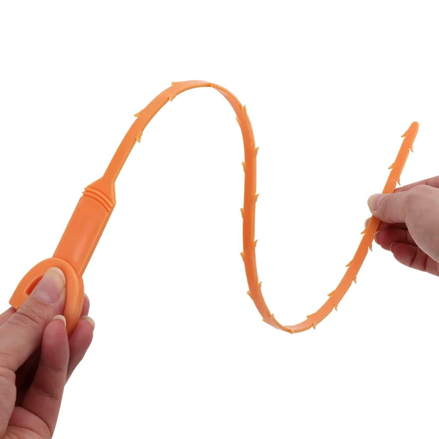 Alt view image 3 of 4 - Flexible Drain Clog Remover Snake Tool for Hair and Debris, Unclog Toilet, Sink, Shower, Bathtub, Sewer, 19.6-Inch, 12 Pack