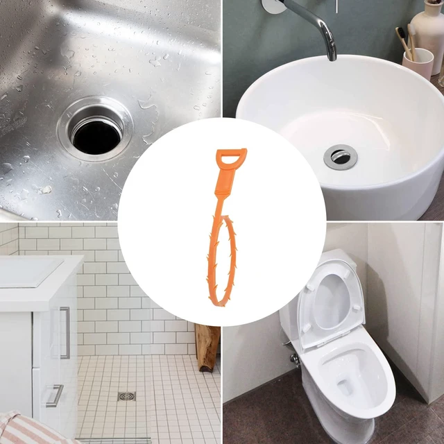 Alt view image 4 of 4 - Flexible Drain Clog Remover Snake Tool for Hair and Debris, Unclog Toilet, Sink, Shower, Bathtub, Sewer, 19.6-Inch, 12 Pack