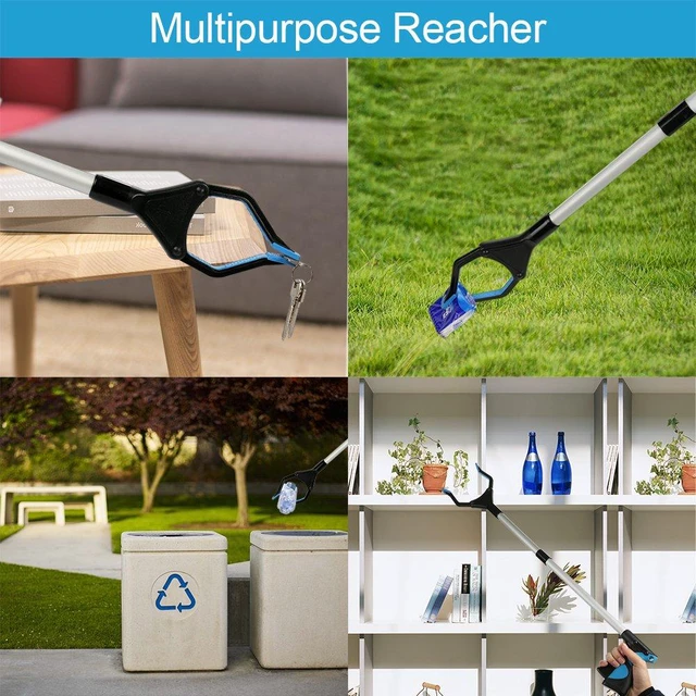 Alt view image 2 of 6 - Grabber Reacher Tool, 32" Grabbers for Elderly, Lightweight Extra Long Handy Trash Claw Grabber, Mobility Aid Reaching Assist Tool for Trash Pick Up, Nabber, Litter Picker, Arm Extension (Blue)