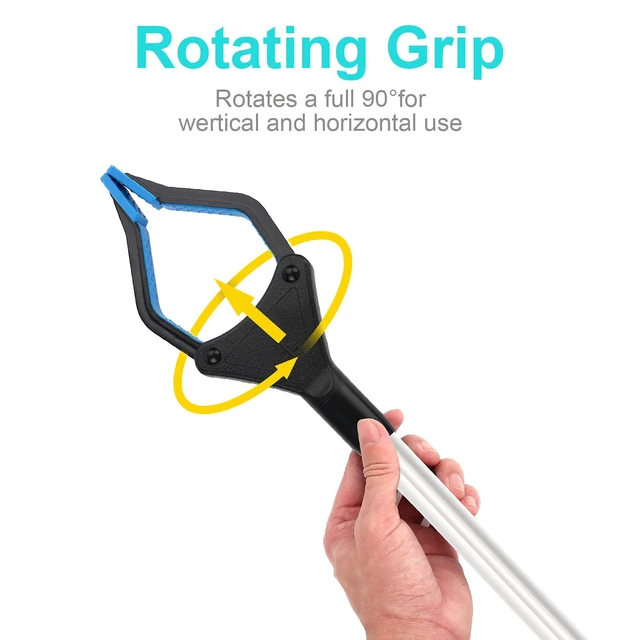 Alt view image 3 of 6 - Grabber Reacher Tool, 32" Grabbers for Elderly, Lightweight Extra Long Handy Trash Claw Grabber, Mobility Aid Reaching Assist Tool for Trash Pick Up, Nabber, Litter Picker, Arm Extension (Blue)