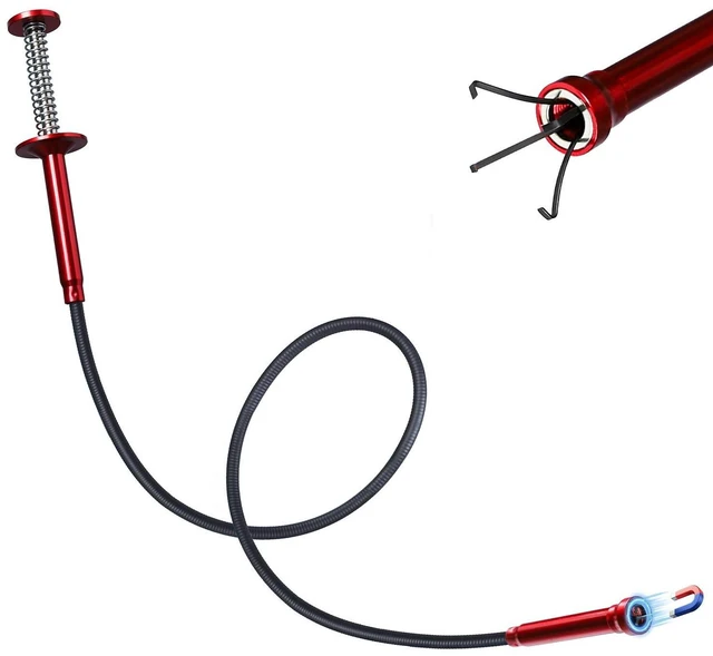 Main image of Flexible Grabber Tool, Magnetic 4-Claw Gripper (24", Red) | Mechanic Pickup Tool with Spring-Loaded Handle; for Automotive, Engine Bay, Bathroom, Kitchen, Sewers, Drain, Small Spaces