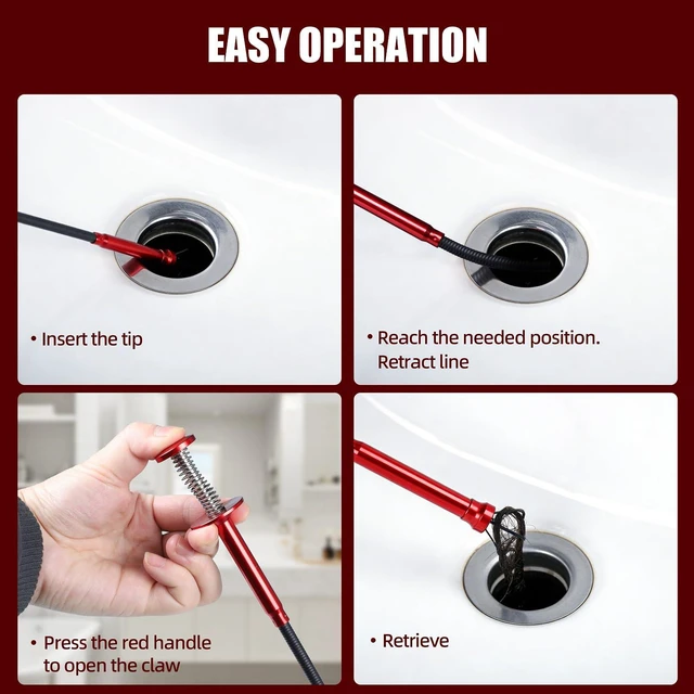 Alt view image 4 of 7 - Flexible Grabber Tool, Magnetic 4-Claw Gripper (24", Red) | Mechanic Pickup Tool with Spring-Loaded Handle; for Automotive, Engine Bay, Bathroom, Kitchen, Sewers, Drain, Small Spaces