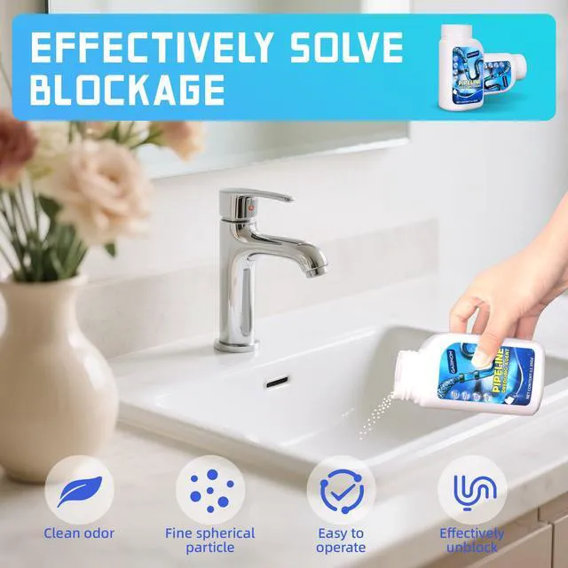Alt view image 2 of 7 - Pipeline Dredging Agent, Powerful Drain Cleaner, Kitchen Unblocker 1PCS | Sink and Drain Cleaner Powder for Kitchen Toilet Pipeline Quick Cleaning Tool