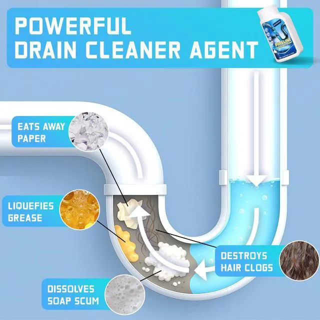 Alt view image 3 of 7 - Pipeline Dredging Agent, Powerful Drain Cleaner, Kitchen Unblocker 1PCS | Sink and Drain Cleaner Powder for Kitchen Toilet Pipeline Quick Cleaning Tool