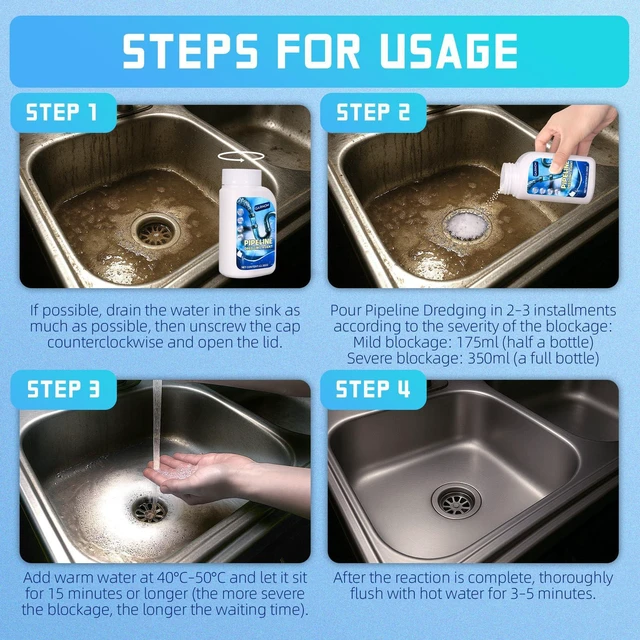 Alt view image 7 of 7 - Pipeline Dredging Agent, Powerful Drain Cleaner, Kitchen Unblocker 1PCS | Sink and Drain Cleaner Powder for Kitchen Toilet Pipeline Quick Cleaning Tool