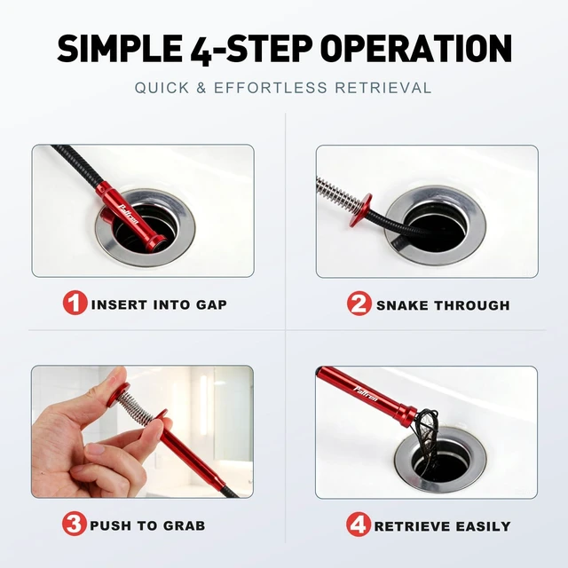 Alt view image 4 of 7 - 24-Inch Flexible Magnetic Pickup Tool, 4LB Retractable 4-Claw Grabber | 4LB Magnetic Pull, Retractable Claw and Stay-Bent Eco-PE Shaft; Reaches Engine Bays, Plumbing Traps and Narrow Spaces