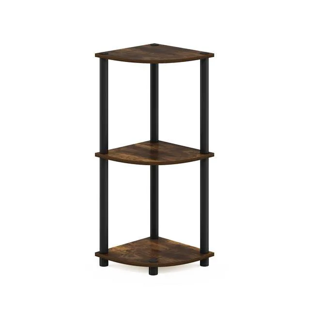Alt view image 5 of 6 - TURN-N-TUBE Corner Shelf, 3-Tier Corner Bookshelf, Display Storage Shelves with Open Shelves, for Organization and Storage, Living Room, Home Office, Garage, Amber Pine