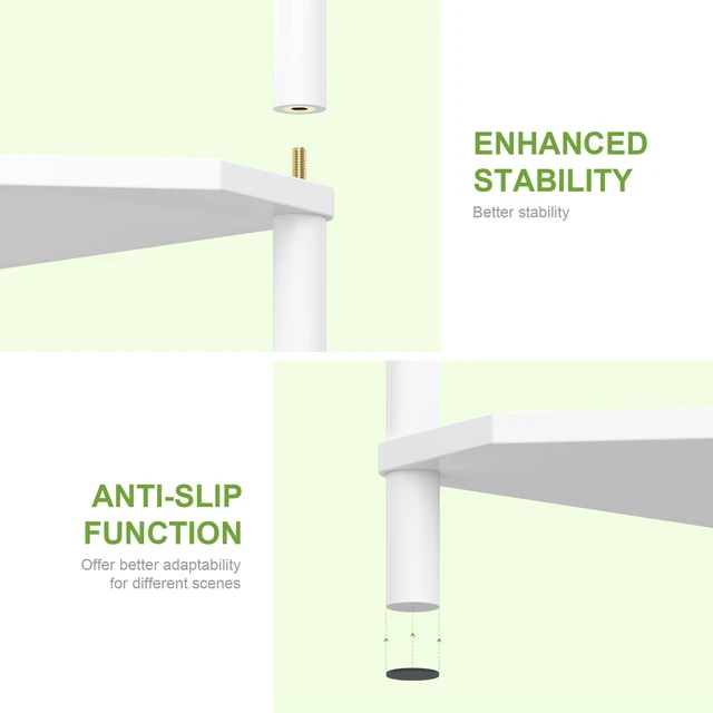 Alt view image 6 of 7 - White Small Corner Shelf Stand, 3-Tier Bamboo Corner Bookshelf | Space-Saving Narrow Corner Shelf | Bathroom Corner Shelf | Shelves for Bedroom, Living Room, Kitchen & Plant Display