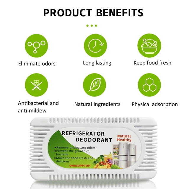 Alt view image 2 of 7 - Refrigerator Deodorizer(4 pack), Fridge and Freezer Odor Eliminator, Activated Carbon Smell Remover and Moisture Absorber