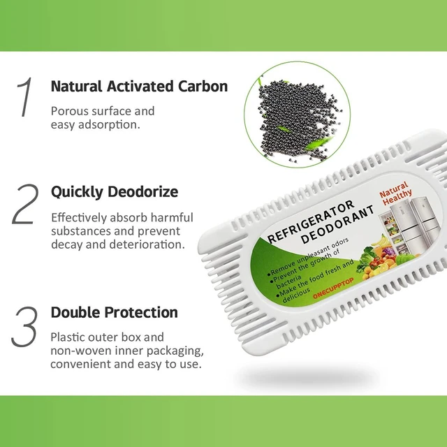 Alt view image 5 of 7 - Refrigerator Deodorizer(4 pack), Fridge and Freezer Odor Eliminator, Activated Carbon Smell Remover and Moisture Absorber