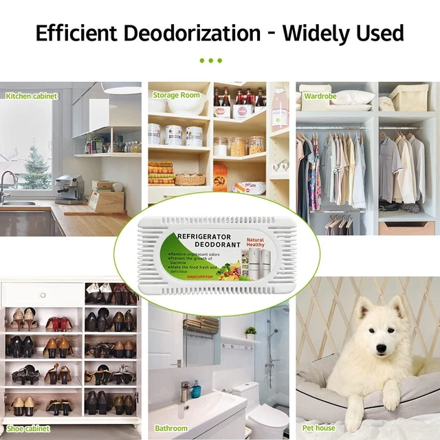 Alt view image 6 of 7 - Refrigerator Deodorizer(4 pack), Fridge and Freezer Odor Eliminator, Activated Carbon Smell Remover and Moisture Absorber