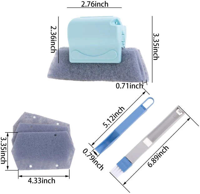 Alt view image 2 of 7 - 3Pcs Cleaning Brush and 6Pcs Replacement Cloth, 2Pcs Clean Brush | Magic Window Track Cleaning Tools Set, Window Sill Track Cleaner Tools, Clean Scraper