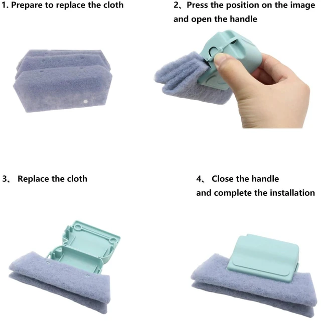 Alt view image 3 of 7 - 3Pcs Cleaning Brush and 6Pcs Replacement Cloth, 2Pcs Clean Brush | Magic Window Track Cleaning Tools Set, Window Sill Track Cleaner Tools, Clean Scraper