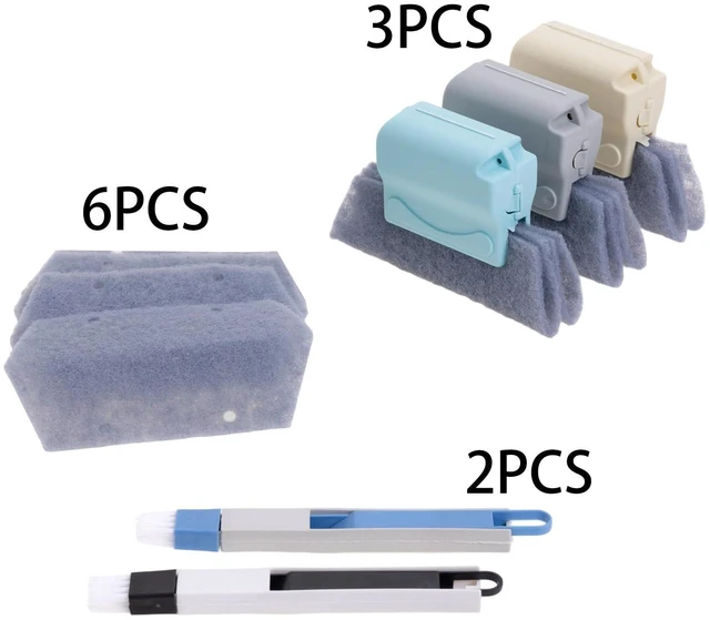Alt view image 4 of 7 - 3Pcs Cleaning Brush and 6Pcs Replacement Cloth, 2Pcs Clean Brush | Magic Window Track Cleaning Tools Set, Window Sill Track Cleaner Tools, Clean Scraper