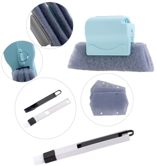 Alt view image 5 of 7 - 3Pcs Cleaning Brush and 6Pcs Replacement Cloth, 2Pcs Clean Brush | Magic Window Track Cleaning Tools Set, Window Sill Track Cleaner Tools, Clean Scraper
